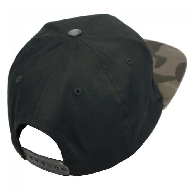 Gorra Vass VB691 Peak Negra-Gris Camo - Tienda Carpfishing