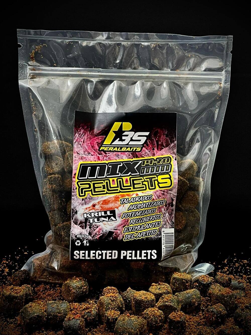 Mix Pellets Peralbaits Krill Tuna 14-20 mm - Tienda Carpfishing