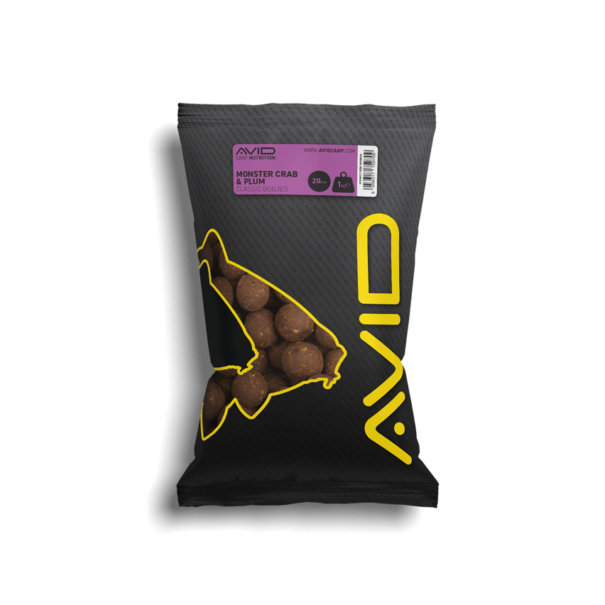 Boilies Avid Carp Classic Monster Crab & Plum 20 mm - Tienda Carpfishing