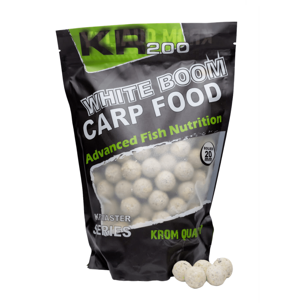 Boilies Krom Quality KR200 White Boom 20 mm 800G - Tienda Carpfishing