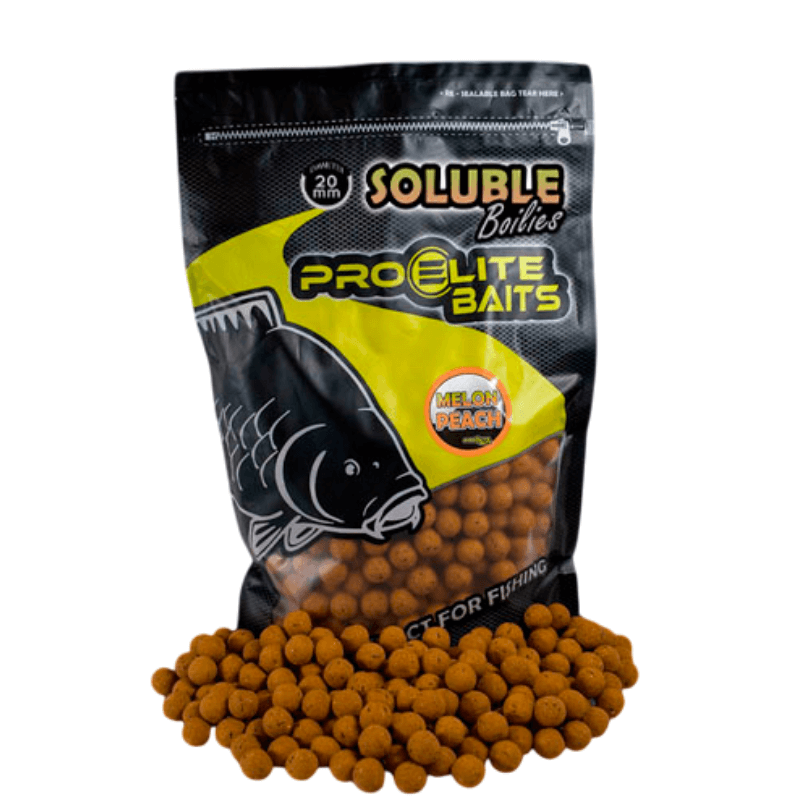 Boilies Solubles Pro Elite Baits Melon & Peach 20 mm 3,5 Kg - Tienda Carpfishing