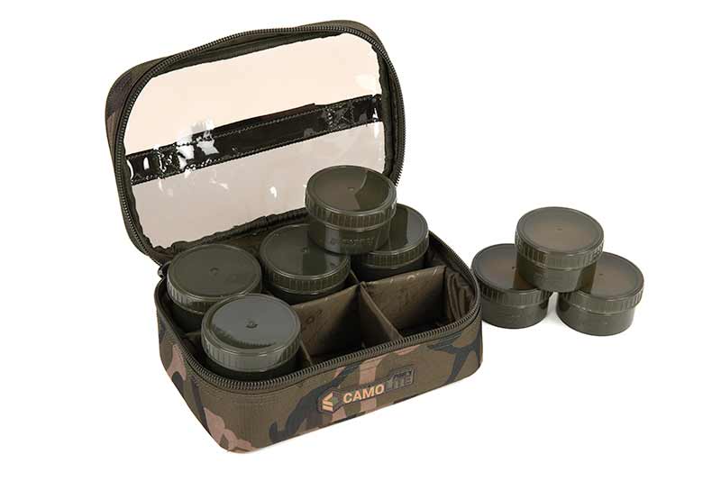 Macuto de 8 botes de cebo Fox Camolite - Tienda Carpfishing