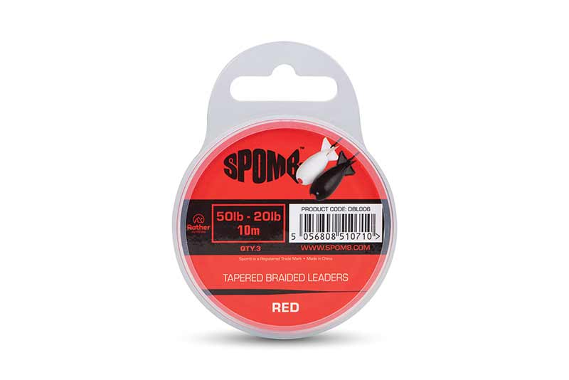 Trenzado cónico Spomb Rojo 0,20 - 0,38 mm - 3 x 10 m - Tienda Carpfishing