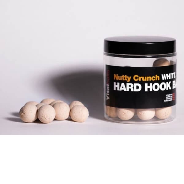 Hard Hook Baits Vitalbaits Nutty Crunch blanco 18 mm - Tienda Carpfishing