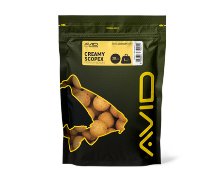 Boilies Avid Carp Creamy Scopex 20 mm - Tienda Carpfishing