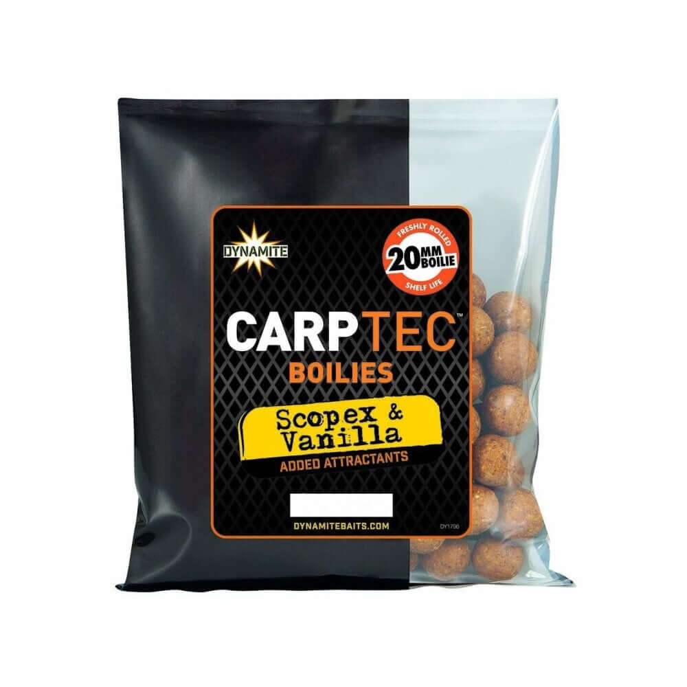 Boilies Dynamite Baits Carp-Tec Scopex Vainilla 20 mm 300g - Tienda Carpfishing