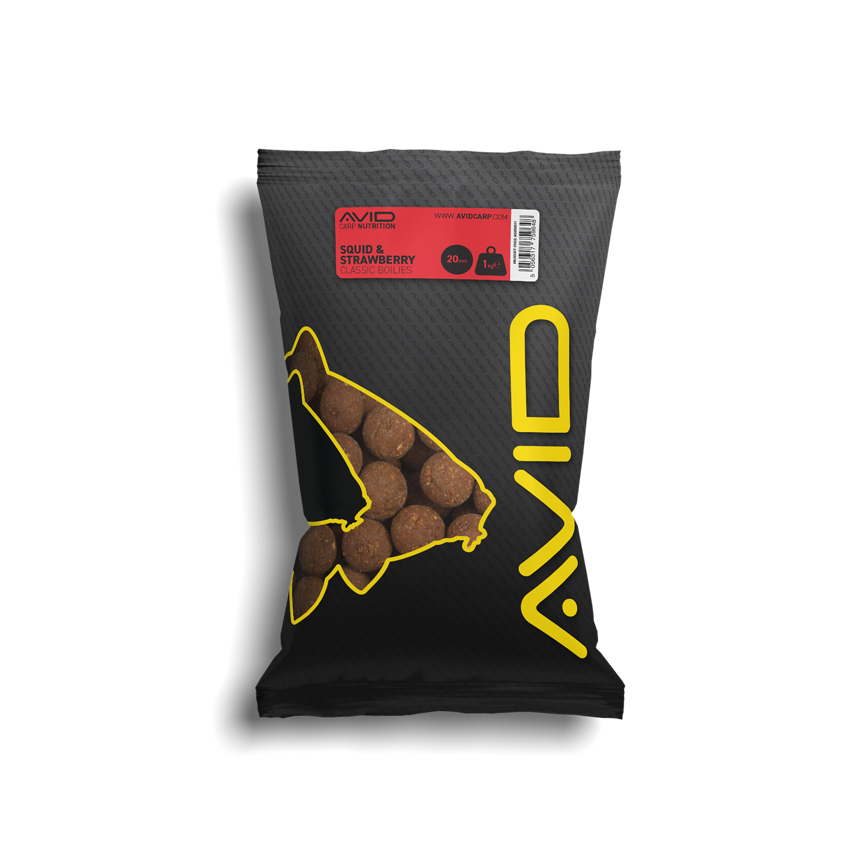 Bouillette Avid Carp Classic Squid & Strawberry 20 mm