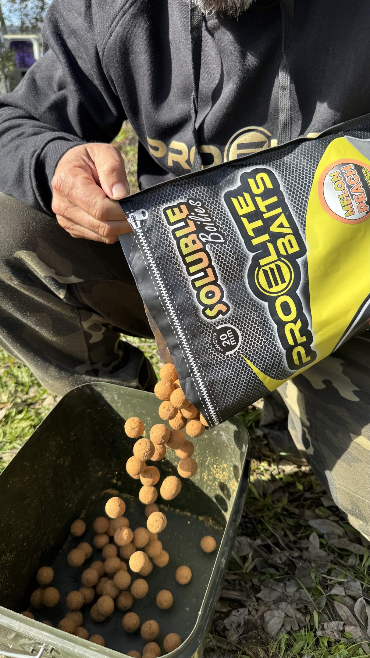 Bouillette Solubles Pro Elite Baits Melon & Peach 20 mm 3,5 Kg