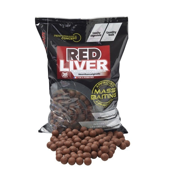 Bouillette Starbaits Appât de masse Red Liver 20 mm 3 kg