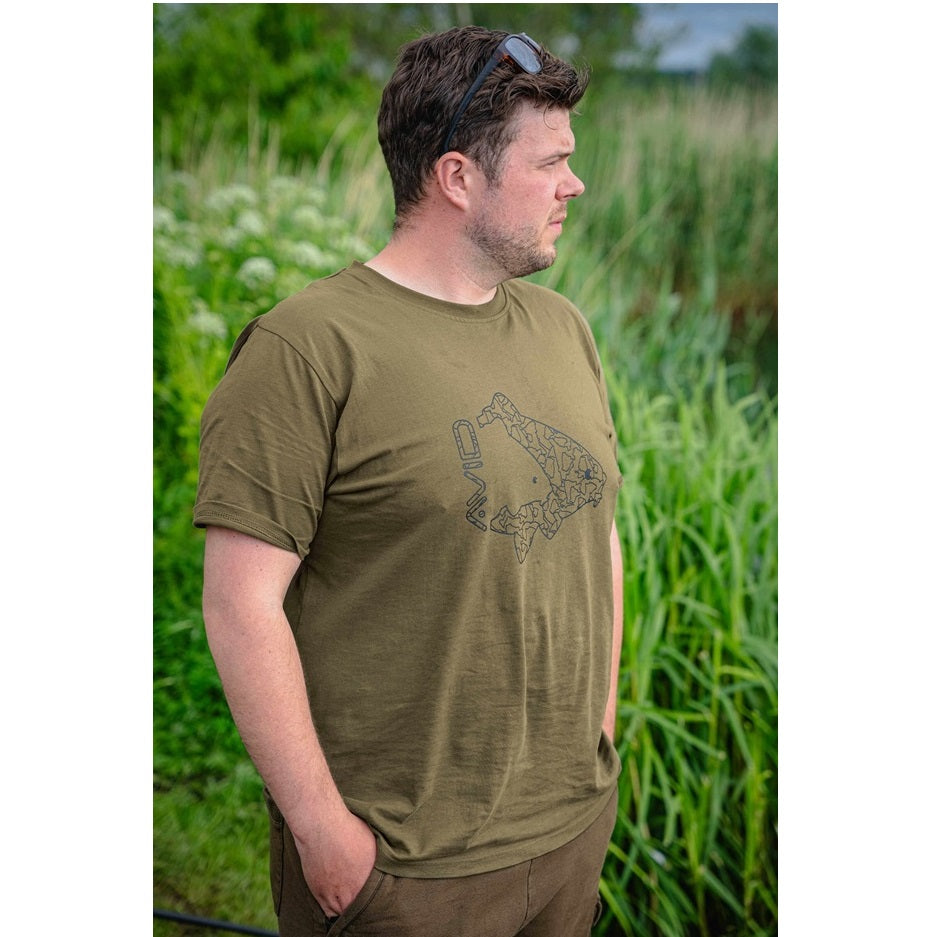 Camiseta Avid Carp Icon Khaki - Tienda Carpfishing
