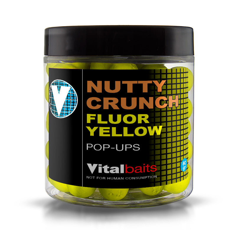 Pop ups Vitalbaits Nutty Crunch Jaune fluo 18 mm