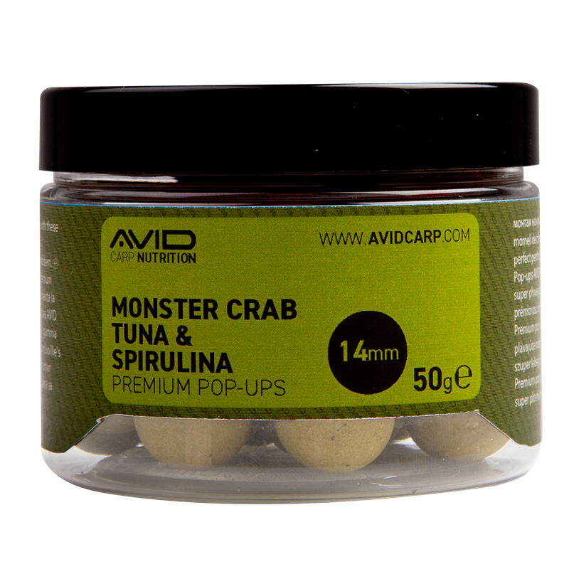 Pop ups Avid Carp Monster Crab Thon et spiruline 14 mm