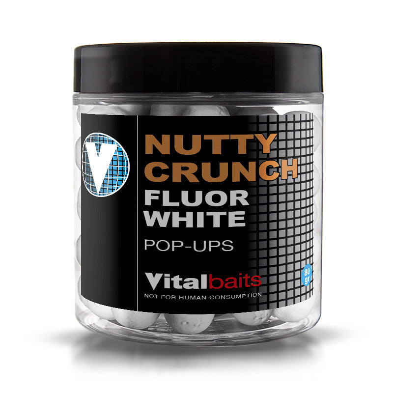 Pop ups Vitalbaits Nutty Crunch Blanc fluo 14 mm