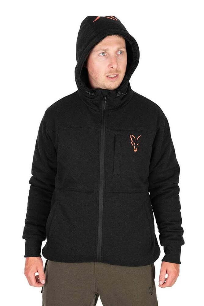 Sudadera Fox Sherpa Negra/Naranja - Tienda Carpfishing