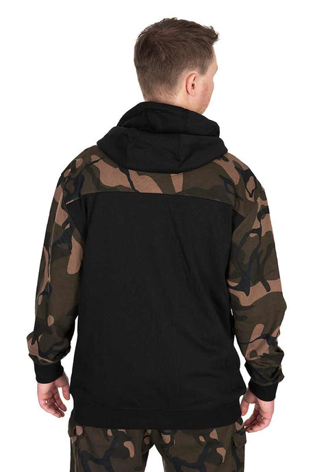 Sweatshirt Fox LW noir et camouflage avec capuche et fermeture à glissière