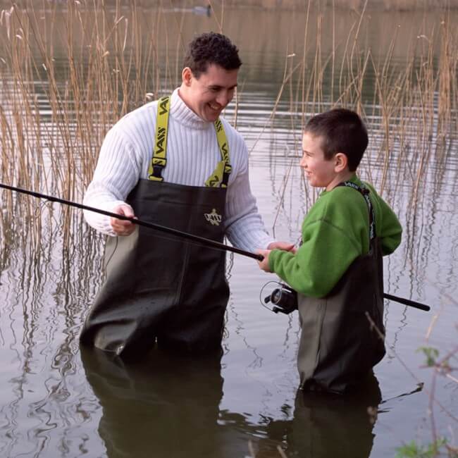 Vadeador Vass Tex 600-70J Chest Junior Verde - Tienda Carpfishing
