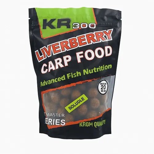 Boilies Solubles Krom Quality KR300 LiverBerry 20 mm 800G - Tienda Carpfishing