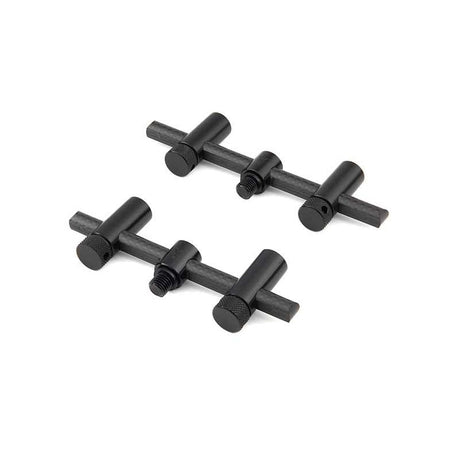 Pack 2 Buzz bars ajustables Fox Black Label Carbon 2 cañas 11 - 12,5 cm - Tienda Carpfishing