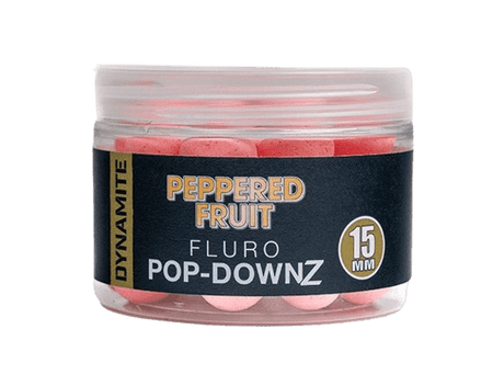 Pop Downz Dynamite Baits Peppered Fruit Fluoro 15 mm - Tienda Carpfishing
