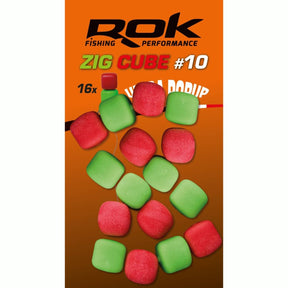 Pop up Zig Cube Rok Fishing Rojo/Verde 10 - Tienda Carpfishing