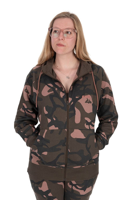 Sudadera Fox Camo para mujer con cremallera - Tienda Carpfishing