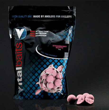 Boilies Vitalbaits Strawberry Nutty 24 mm - Tienda Carpfishing