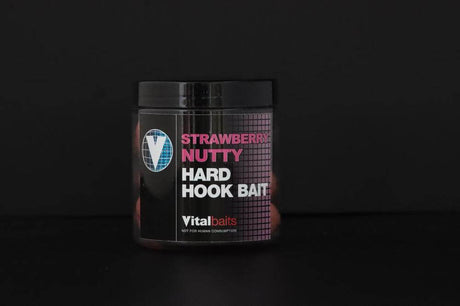 Hard Hook Baits Vitalbaits Strawberry Nutty 14 mm - Tienda Carpfishing