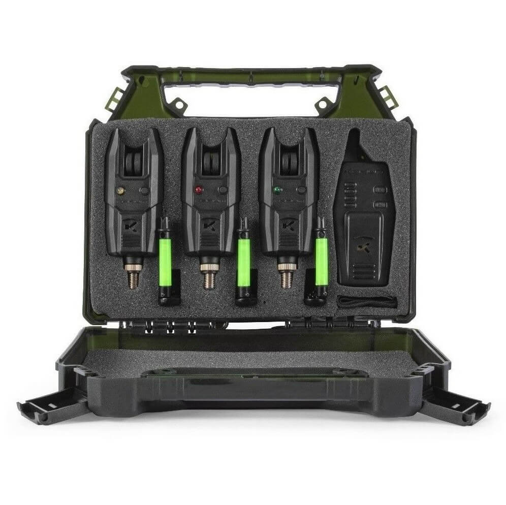 Maletín de alarmas 3+1 Korum KBI - R + 3 tensores - Tienda Carpfishing