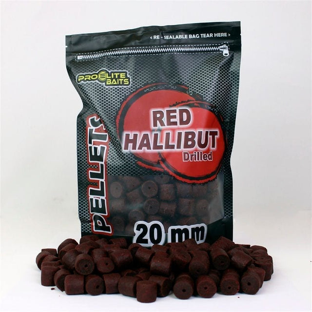 Pellets Taladrados Pro Elite Baits Red Halibut 20 mm - Tienda Carpfishing
