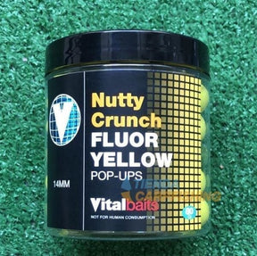 Pop ups Vitalbaits Nutty Crunch Fluor amarillos 14 mm - Tienda Carpfishing