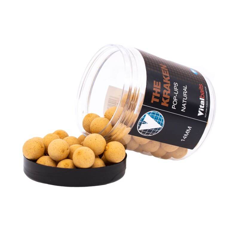 Pop ups Vitalbaits The Kraken Natural 18 mm - Tienda Carpfishing