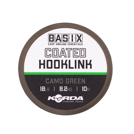 Trenzado Korda Basix Coated Camo Verde 10 m - Tienda Carpfishing